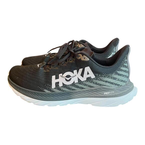 Hoka Z5375 Men\'s Black/Grey Mach 5 Low Top Running Sneakers Size 12 D Mint Cond main image 9